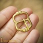 Late Medieval Small Pure Brass Belt Buckle Functional Set of 5
