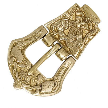 Boucle de ceinture Viking en laiton pur, accessoire de ceinture au design celtique