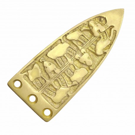 Ceinture médiévale en laiton massif gravée avec serpent viking