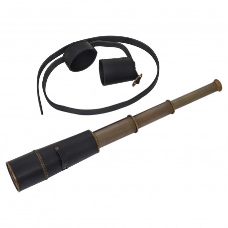 Télescope fonctionnel en laiton pur avec support en cuir