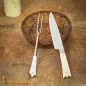 Medieval Cutlery Knife and Fork Stainless Steel with Bone Handle