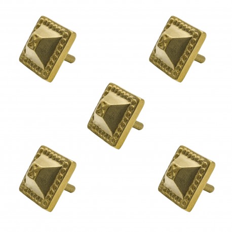 Elite Pure Solid Brass Leather Mounts Functional Set of 5
