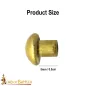 Pure Brass Small Mushroom Head Rivets Set of 25