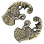 Paire de montures de corbeaux en laiton antique, accessoire en cuir et pour vêtements