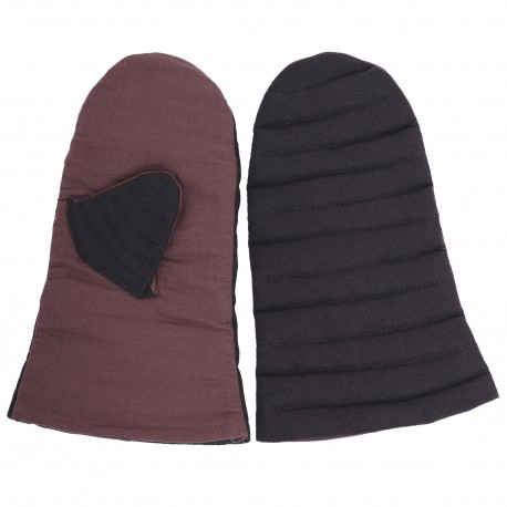 Padded Mitten Gloves Handcrafted Canvas Cotton Quilted Protection